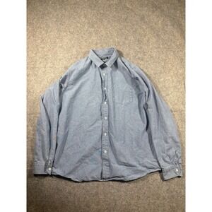 APC Mens Chambray Button Down Shirt XL Blue Long Sleeve Pocket Cotton